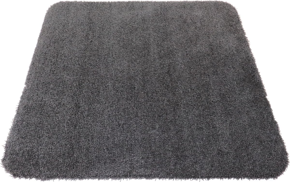 Badkamermat - WC mat Soft zwart antraciet 60x60 antislip - Prima vloerkleden