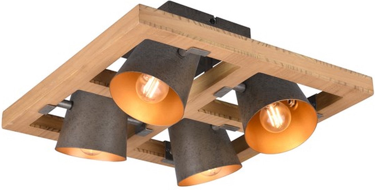 Trio BELL - Plafondlamp - Nikkel antiek - excl. 4x E14 4 W - Plafondbevestiging