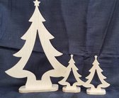 Era Wood - Kerstboom - decoratie - 9mm hout - set van 3 - op voet - duurzaam geproduceerd