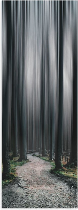 WallClassics - Poster (Mat) - Hele Hoge Abstracte Bomen - 20x60 cm Foto op Posterpapier met een Matte look