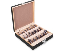 VONROC Freesset / Bovenfrezenset – Topkwaliteit YT9 staal – 8mm gereedschapsopname | 20 st. in luxe koffer