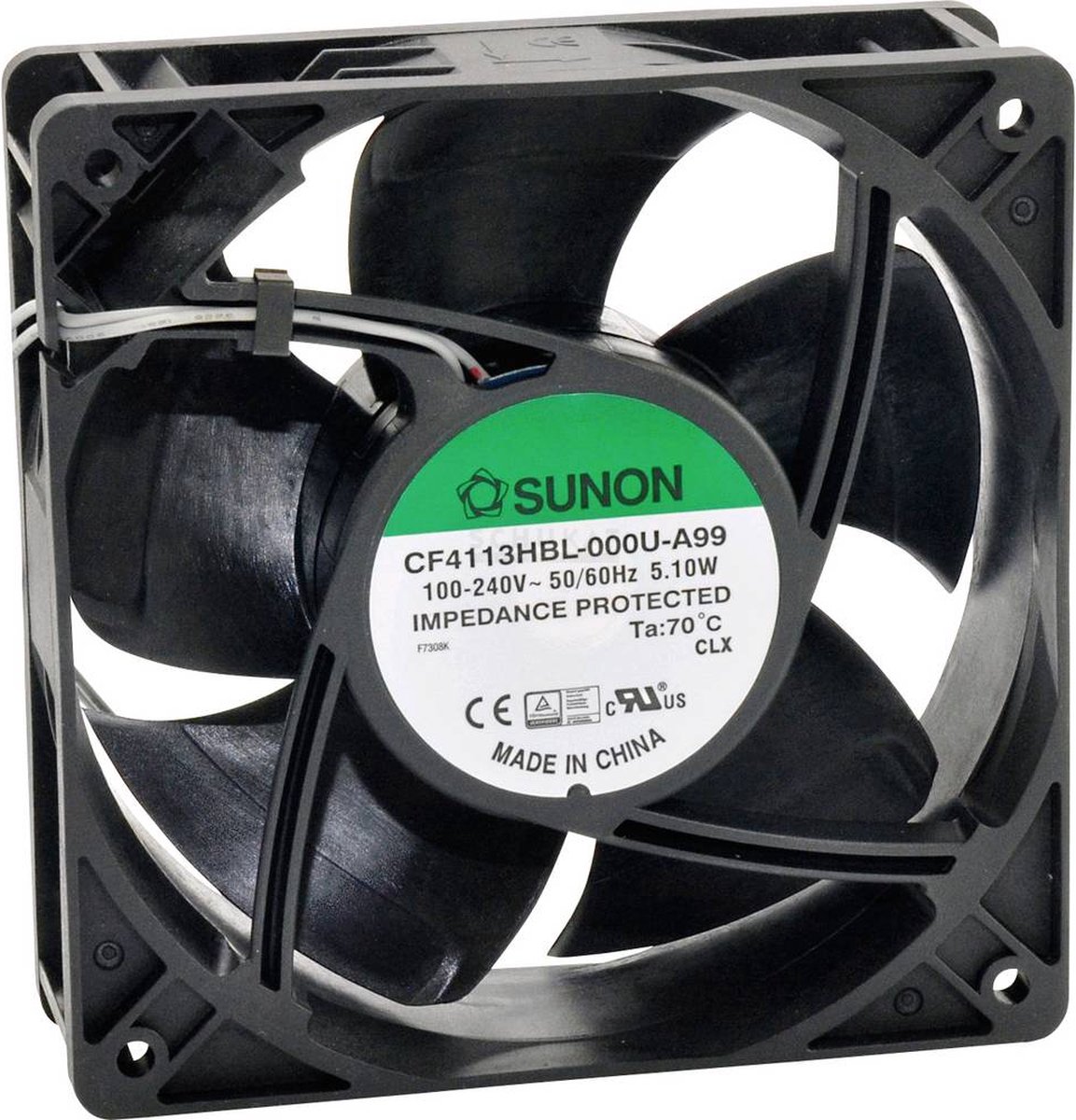 Sunon CF4113MBL-000U-A99 Axiaalventilator 230 V/AC 153.04 m³/h (l x b x h) 120 x 120 x 38 mm