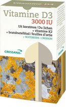 Cressana Vitamine D3 3000IU/75mcg & K2 - plantaardig - 60 capsules