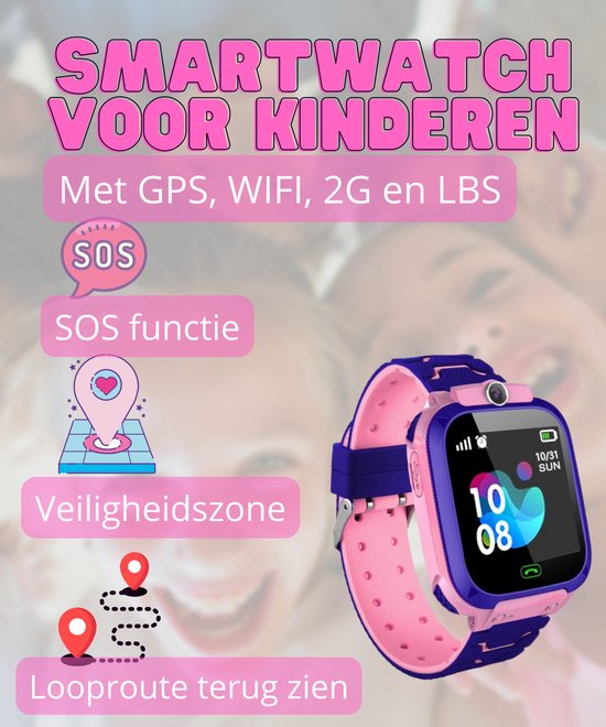 LUXXOZ Smartwatch Kinderen GPS horloge kind GPS Tracker Kind