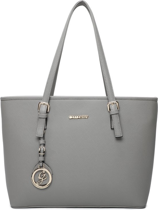 Gallantry - Schooltas - Dames Tas - Tassen met rits - Schoudertas - Handtas - Werktas - Shopper - Tote bag - geschikt voor A4 - Grijs