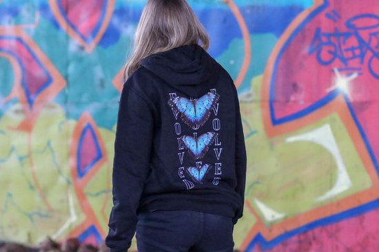 Sweat à capuche homme - Evolved Butterfly - Wurban Wear | Streetwear | Premium | Pull homme | Sweat | Noir