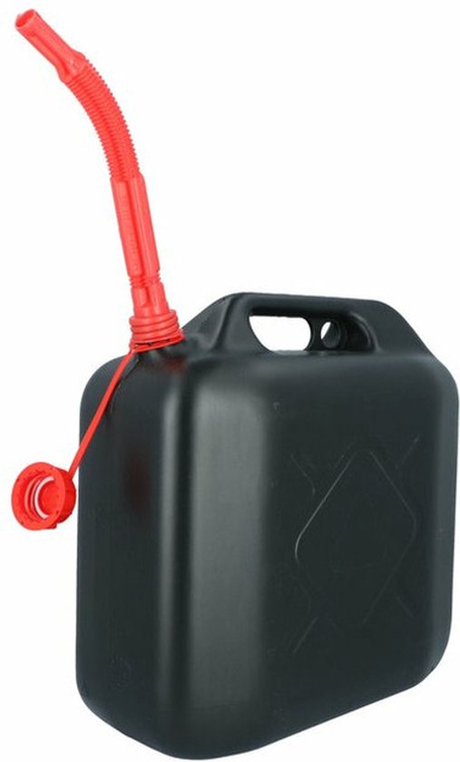 Carpoint Jerrycan - voor brandstof - 20 liter - zwart - incl. rode schenktuit - Benzine en diesel - 38 x 19 cm — afbeelding 3