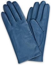 Navaris leren touchscreen dames handschoenen - 100% lederen handschoenen voor dames - Handschoenen met zachte kasjmier wollen voering - Maat M - Blauw