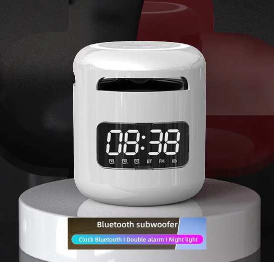 Pro-Care Draagbare Bluetooth 2.1 Stereo Alarm Klokradio Subwoofer Speaker - LED... | bol.com