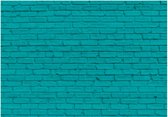 Fotobehangkoning - Behang - Vliesbehang - Fotobehang Blauwe Stenen Muur - Bakstenen in Blauw - Sea wall - 350 x 245 cm
