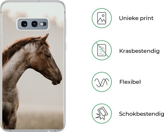 Coque Samsung Galaxy S10e - Cheval - Brume - Nature - Siliconen