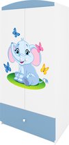 Kocot Kids - Kledingkast babydreams blauw baby olifant - Halfhoge kast - Blauw