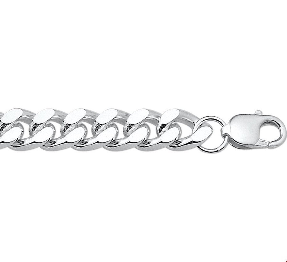 Zilveren Collier geslepen gourmet 9 mm 1001820 50 cm