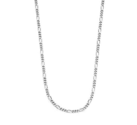 Zilver Gerhodineerde Collier figaro 2 1333675 50 cm