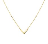 The Fashion Jewelry Collection Ketting V 1,1 mm 41 - 43 - 45 cm - Goud