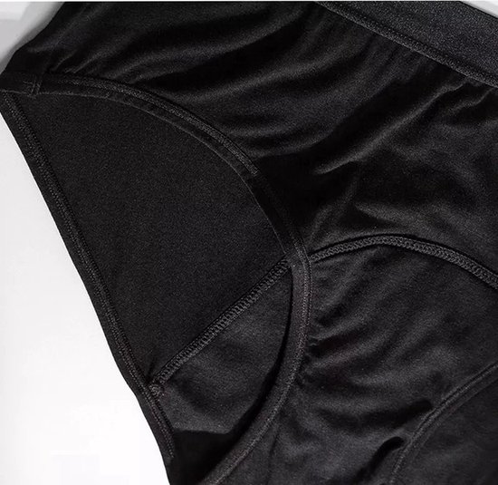 Zetamo Menstruatie Ondergoed - Menstruatie slip - 4-laags ondergoed- Hoge Taille - High Waist - Corrigerend Slip - Maat S - Zwarte ondergoed - Zwarte slip - Period Underwear - menstruatie - menstruatie onderbroekje