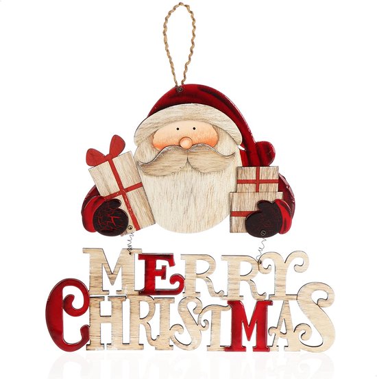 Hangdecoratie Kerstmis Houten hanger met letters van de Kerstman