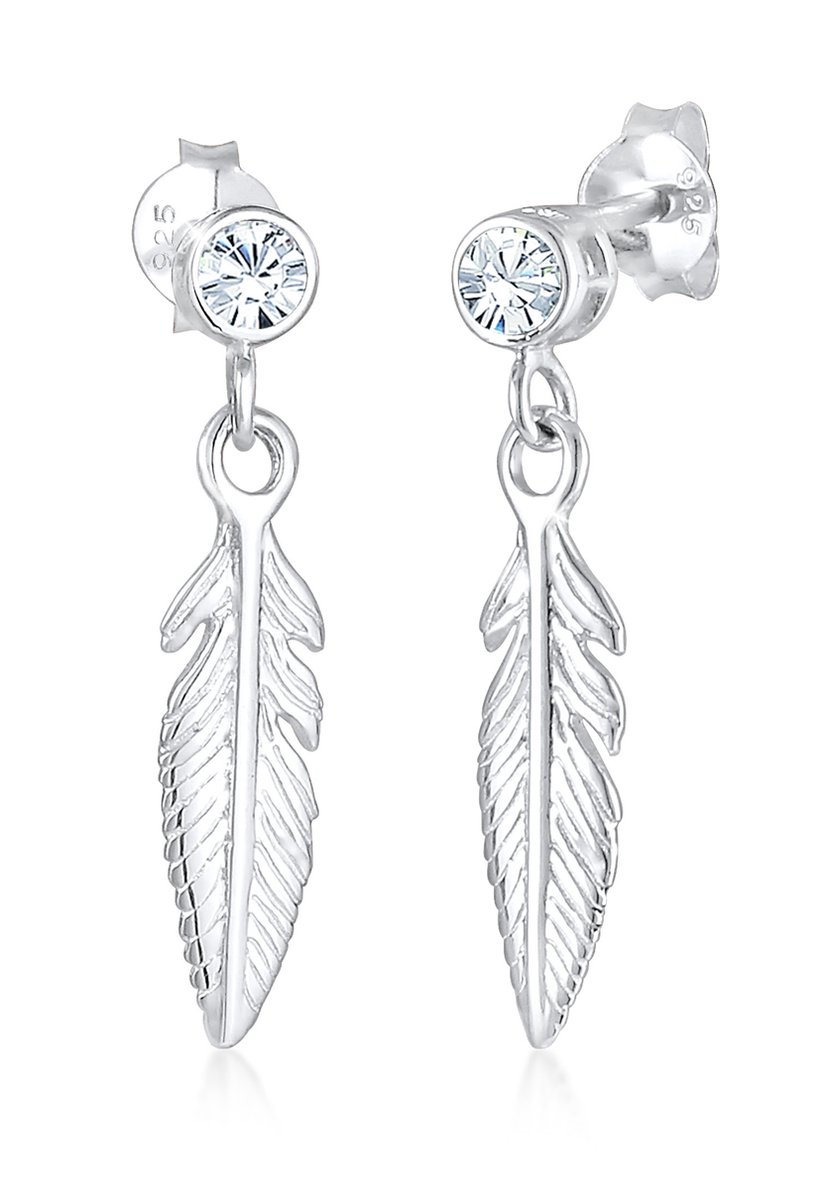 Elli Oorbellen Veer Boho Kristallen 925 Sterling Zilver