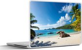 Laptop sticker - 10.1 inch - Strand - Zee - Keien - Palmboom - 25x18cm - Laptopstickers - Laptop skin - Cover