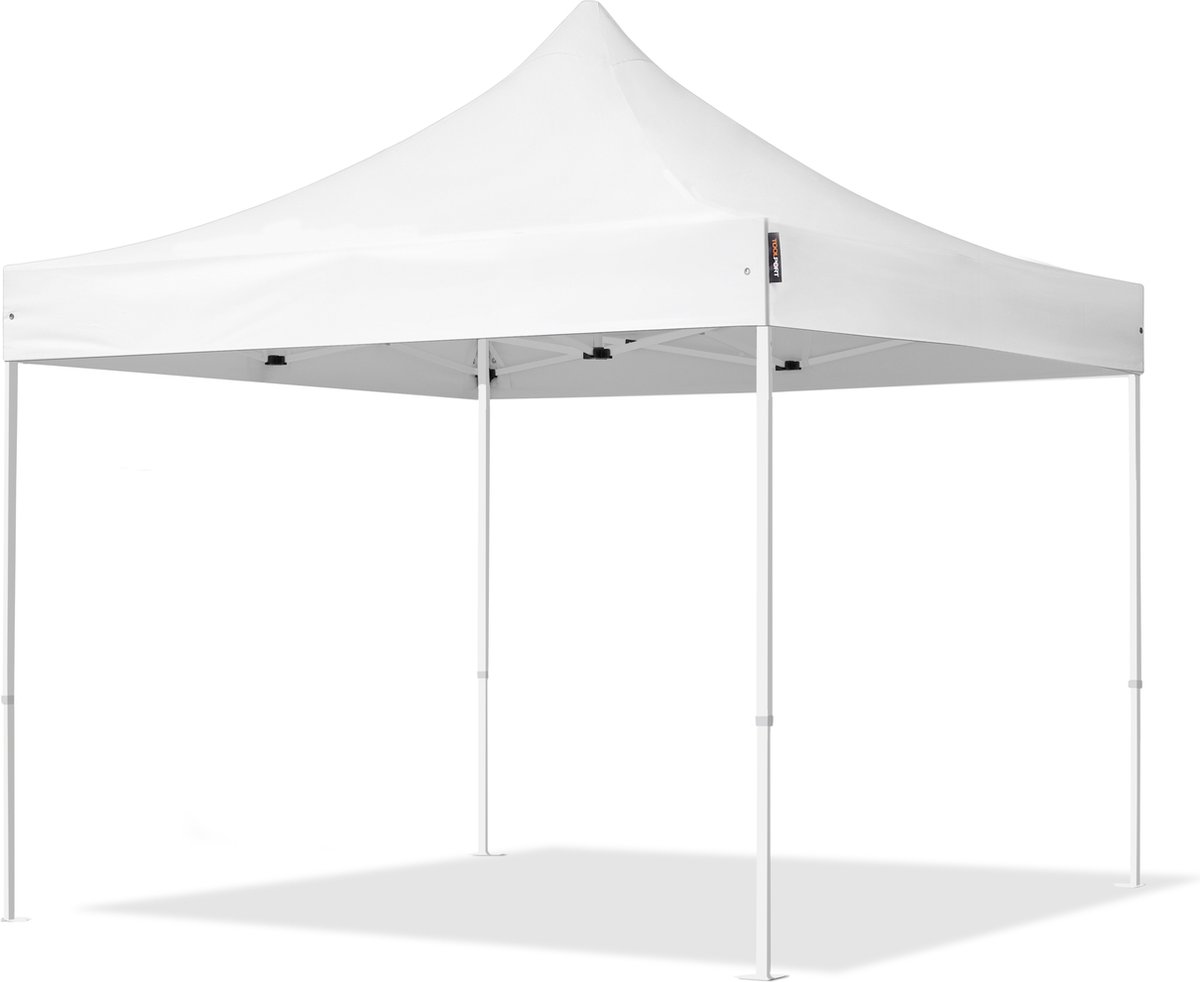Easy Up Partytent - Vouwtent - 3x3m / wit / 100% waterdicht / PVC coating / Opvouwbaar / Verstelbaar in 3 hoogtes / Inclusief gratis draagtas