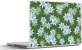 Laptop sticker - 11.6 inch - Edelweiss - Groen - Bloemen - Patronen - 30x21cm - Laptopstickers - Laptop skin - Cover