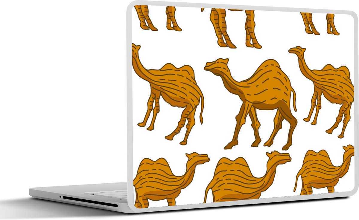 Laptop sticker - 15.6 inch - Kameel - Hout - Patronen - 36x27,5cm - Laptopstickers - Laptop skin - Cover