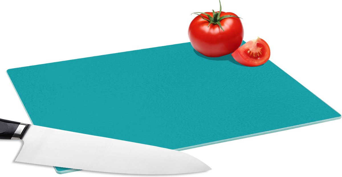 Glazen Snijplank - 28x20 - Blauw - Effen kleur - Snijplanken Glas