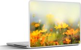 Laptop sticker - 13.3 inch - Bloemen - Landschap - Geel - 31x22,5cm - Laptopstickers - Laptop skin - Cover