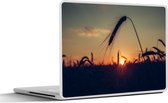 Laptop sticker - 17.3 inch - Gras - Herfst - Zonsondergang - Seizoenen - Landschap - 40x30cm - Laptopstickers - Laptop skin - Cover