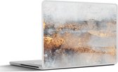 Laptop sticker - 17.3 inch - Mist - Goud - Abstract - 40x30cm - Laptopstickers - Laptop skin - Cover
