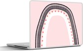 Laptop sticker - 13.3 inch - Regenboog - Minimalisme - Roze - 31x22,5cm - Laptopstickers - Laptop skin - Cover