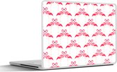 Laptop sticker - 15.6 inch - Flamingo - Patronen - Roze - Jungle - 36x27,5cm - Laptopstickers - Laptop skin - Cover