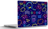 Laptop sticker - 11.6 inch - Gaming - Neon - Koptelefoon - Design - 30x21cm - Laptopstickers - Laptop skin - Cover