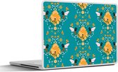 Laptop sticker - 17.3 inch - Bij - Bijenkorf - Patronen - 40x30cm - Laptopstickers - Laptop skin - Cover