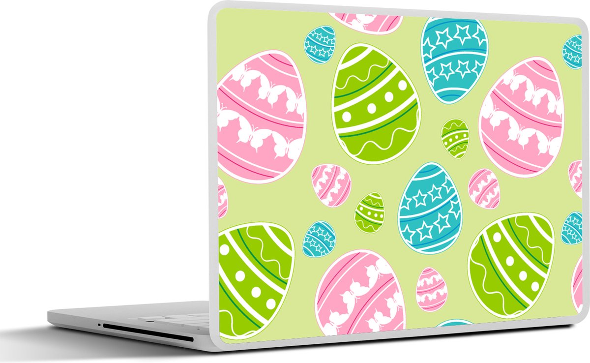 Laptop sticker - 10.1 inch - Paasei - Patronen - Pasen - 25x18cm - Laptopstickers - Laptop skin - Cover