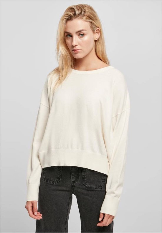 Urban Classics Sweater/trui Ladies EcoVero Oversized Basic Ivoorkleurig