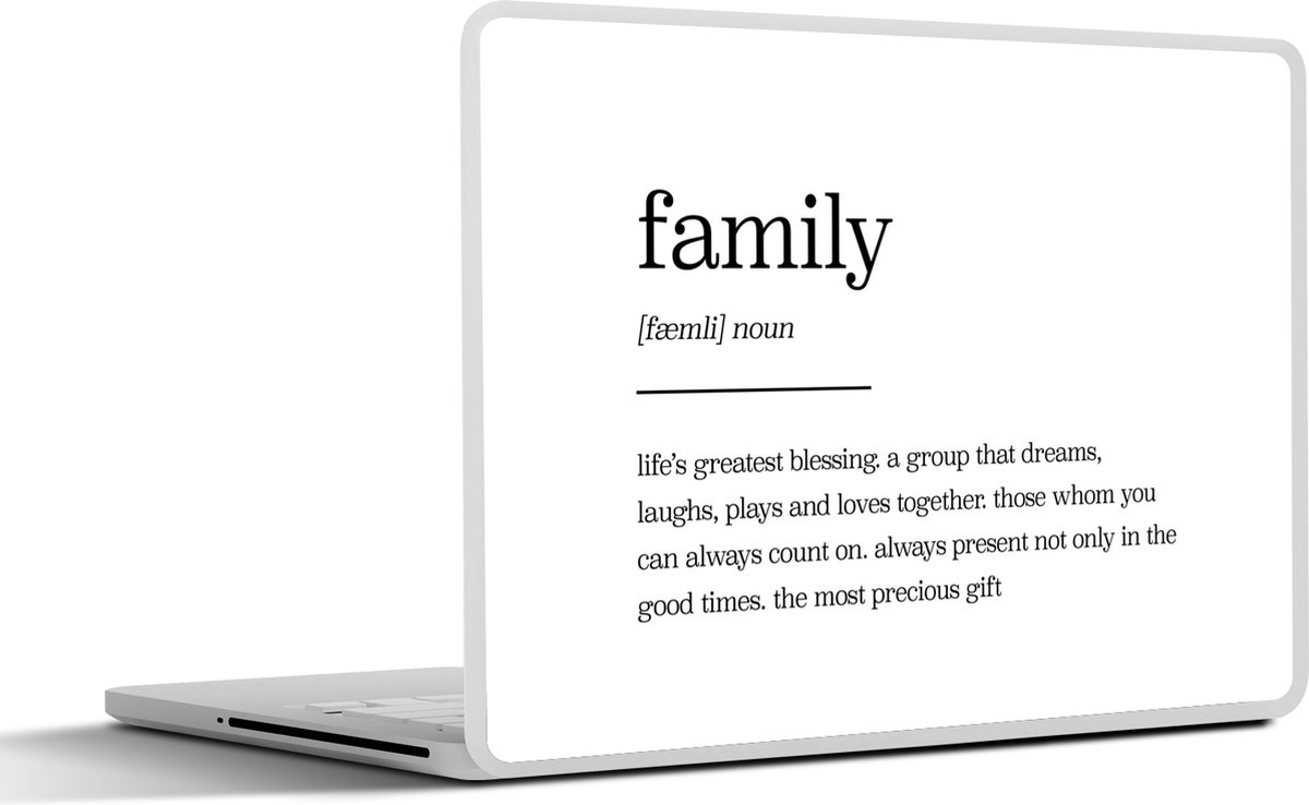 Laptop sticker - 10.1 inch - Quotes - Familie - Woordenboek - Spreuken - Definitie - 25x18cm - Laptopstickers - Laptop skin - Cover