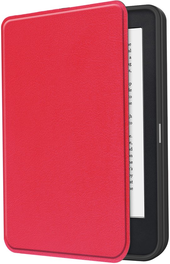 Hoesje Geschikt voor Kobo Clara 2E Hoesje Luxe Bescherm Case - Hoes Geschikt voor Kobo Clara 2E Hoes Book Cover - Rood van Merkloos — afbeelding 3