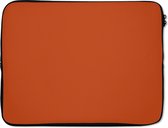 Laptophoes 15.6 inch - Sienna - Aarde - Kleuren - Effen - Laptop sleeve - Binnenmaat 39,5x29,5 cm - Zwarte achterkant - Back to school spullen - Schoolspullen jongens en meisjes middelbare school - Macbook air hoes - Chromebook sleeve