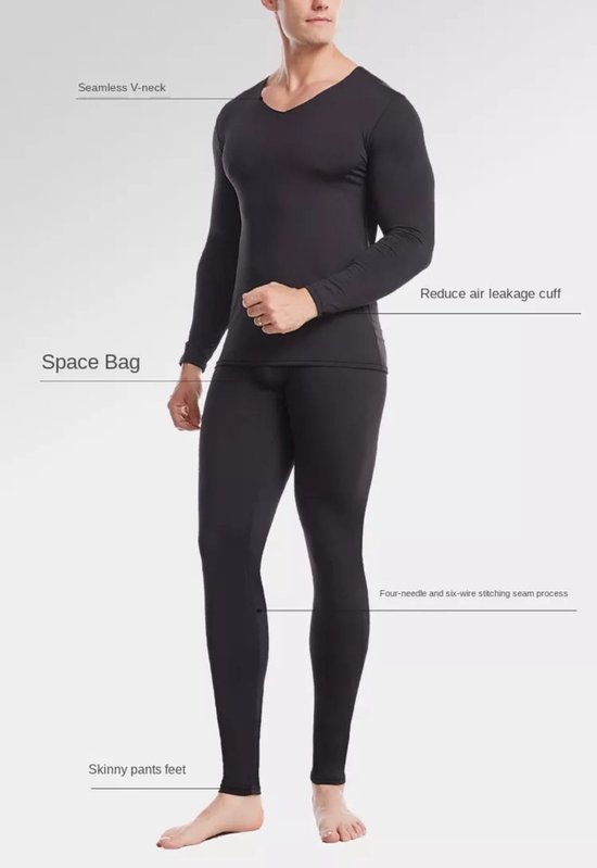 Thermo broek ondergoed lang voor Dames en heren zwart melange - Wintersport  kleding -... | bol.com