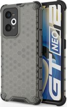 Mobigear Hoesje geschikt voor Realme GT Neo 3T Telefoonhoesje Hardcase | Mobigear Honeycomb Backcover Shockproof | Schokbestendig GT Neo 3T Telefoonhoesje | Anti Shock Proof - Zwart