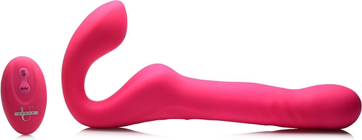Goedkoopste XR Brands - Mighty-Thrust - Thrusting and Vibrating Strapless Strap-On with Remote Control
