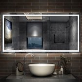 LED badkamerspiegel 120x70 cm met verlichting Wandschakelaar Mistvrij Koud Wit
