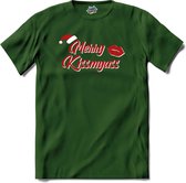 Merry kissmyass - T-Shirt - Heren - Bottle Groen - Maat S