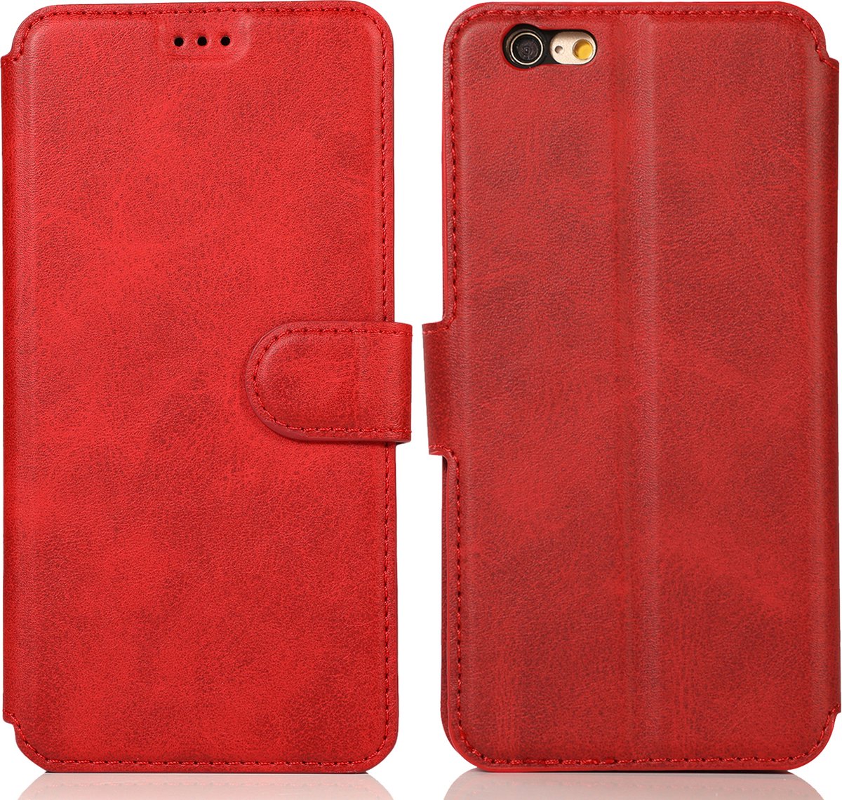 Bookcase Geschikt voor Apple iPhone 6 / 6s - Rood - Pasjeshouder - Portemonnee