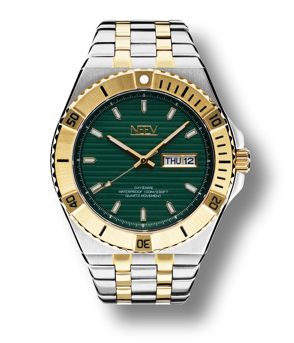 NEEV - Felon | Bicolor Goud | Horloges voor Mannen | Stainless Steel Sieraden | Ø 42mm | Quartz | Polshorloges heren |