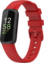 Siliconen Smartwatch bandje - Geschikt voor Fitbit Inspire 3 siliconen bandje - rood - Strap-it Horlogeband / Polsband / Armband - Maat: Maat S
