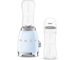 SMEG PBF01PBEU – Personal blender – Pastelblauw – 600 ml – 300W – Jaren ’50 – incl. 2 Bottle-to-go