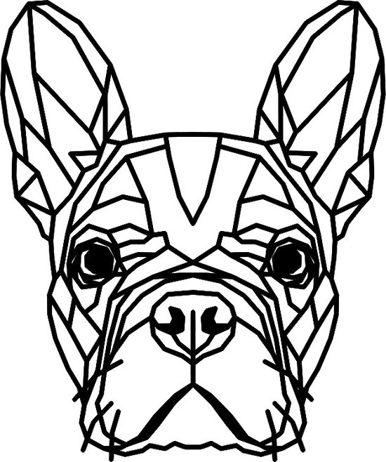 Bouledogue Chien portrait Déco en bois XXL - La Fabrique Rémoise