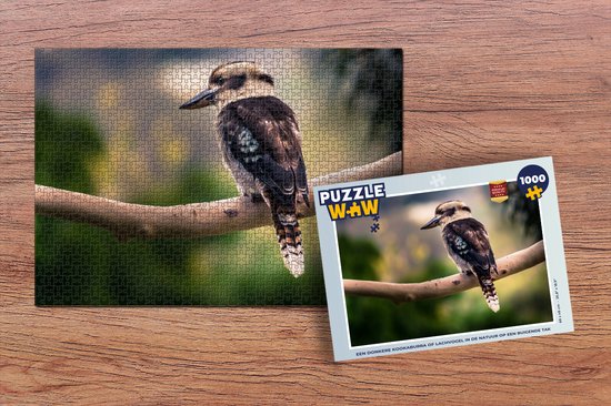Puzzle Un kookaburra sombre ou oiseau qui rit dans la nature sur une branche penchée - Puzzle - Puzzle 1000 pièces adultes - Sinterklaas cadeaux - Sinterklaas pour les grands enfants